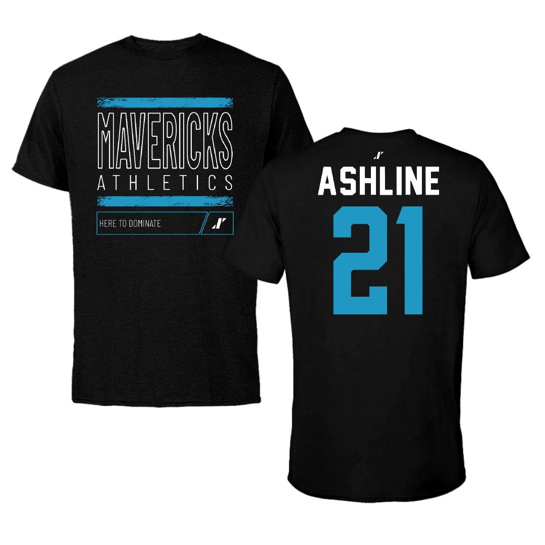 Mercy University Baseball Black Dominate Performance Tee - #21 Zach Ashline