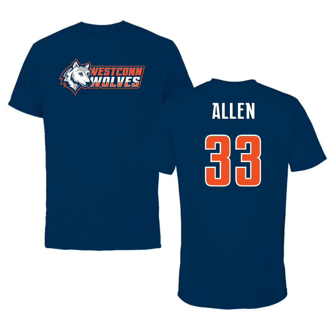 Western Connecticut State University Softball Navy Performance Tee - #33 Kendall Allen
