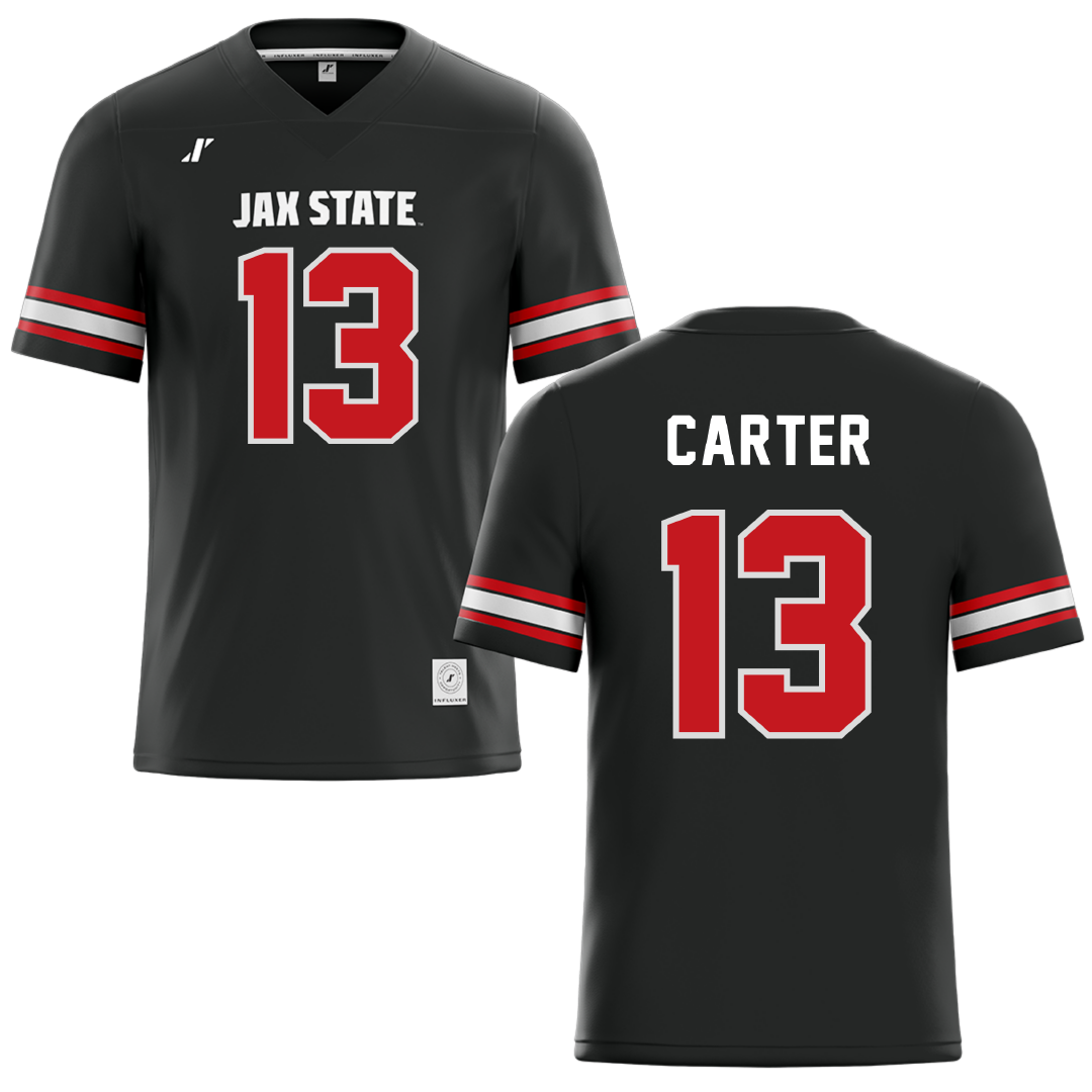 Jacksonville State University Black Football Jersey - #13 Derek Carter