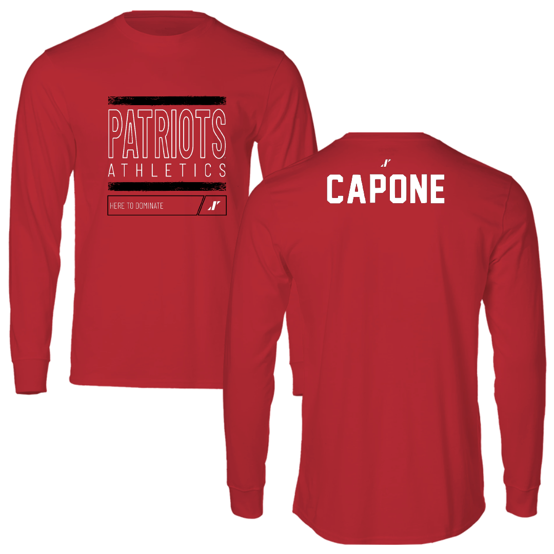 Dallas Baptist University Tennis Red Dominate Performance Long Sleeve - Zach Capone