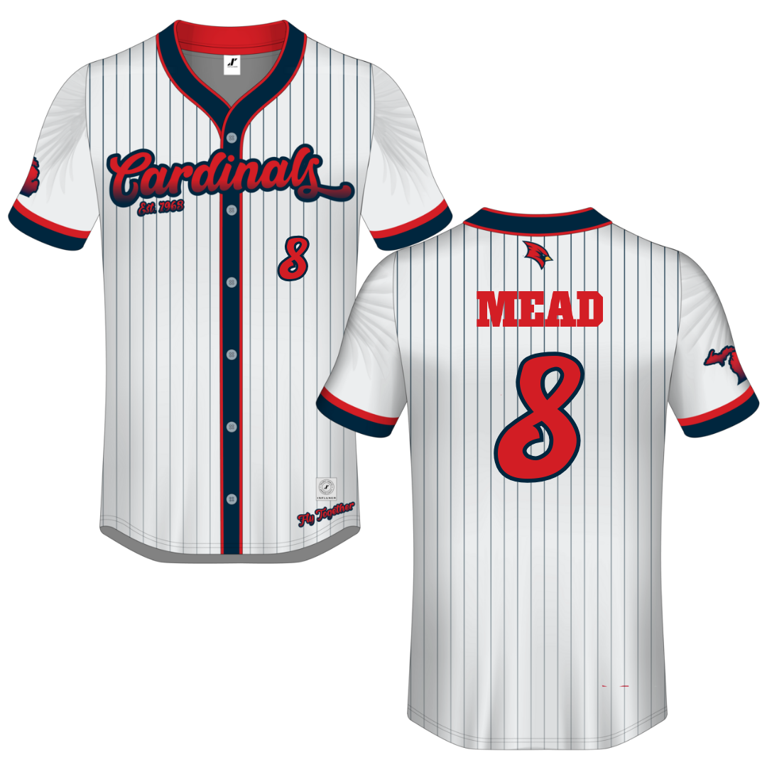 Saginaw Valley State University Gray Campus Connect Button-Down Jersey - #8 Lucas Mead