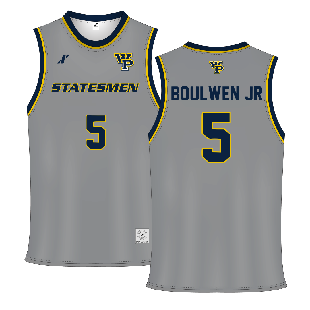 William Penn University Gray Basketball Jersey - #5 Billy Boulwen Jr