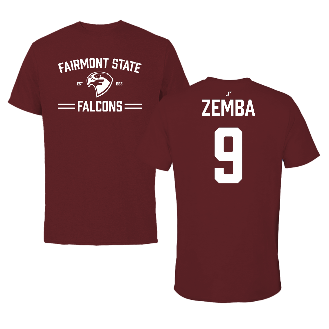 Fairmont State University Volleyball Maroon General Performance Tee - #9 Natalie Zemba
