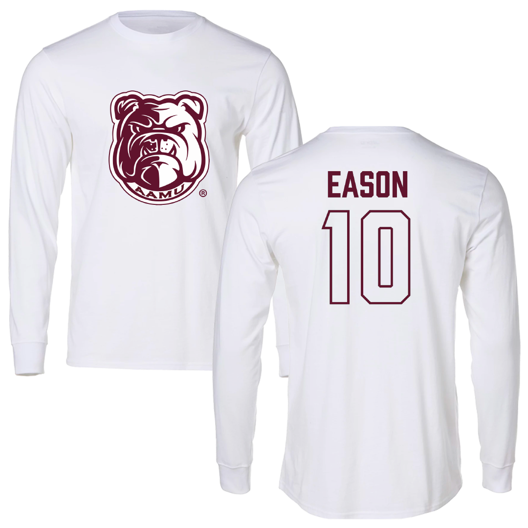 Alabama A&M University Basketball (M) White Performance Long Sleeve - #10 PJ Eason