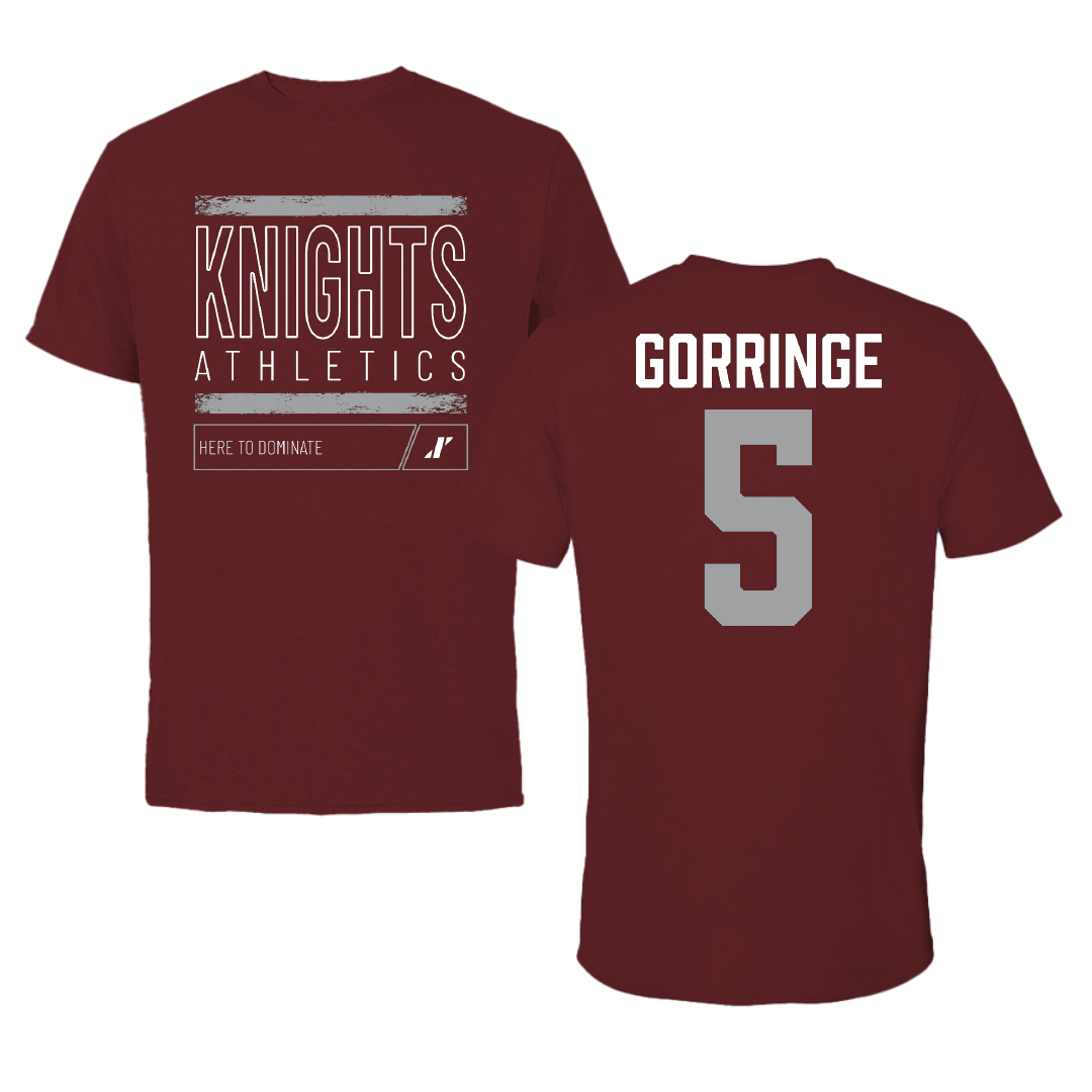 Southern Virginia University Soccer Maroon Dominate Tee - #5 Jackson Gorringe