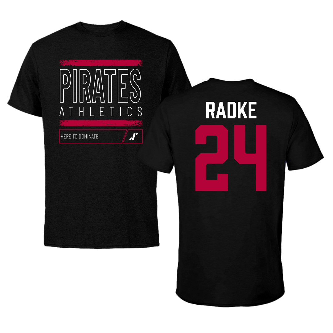 Whitworth University Softball Black Dominate Tee - #24 Jenna Radke