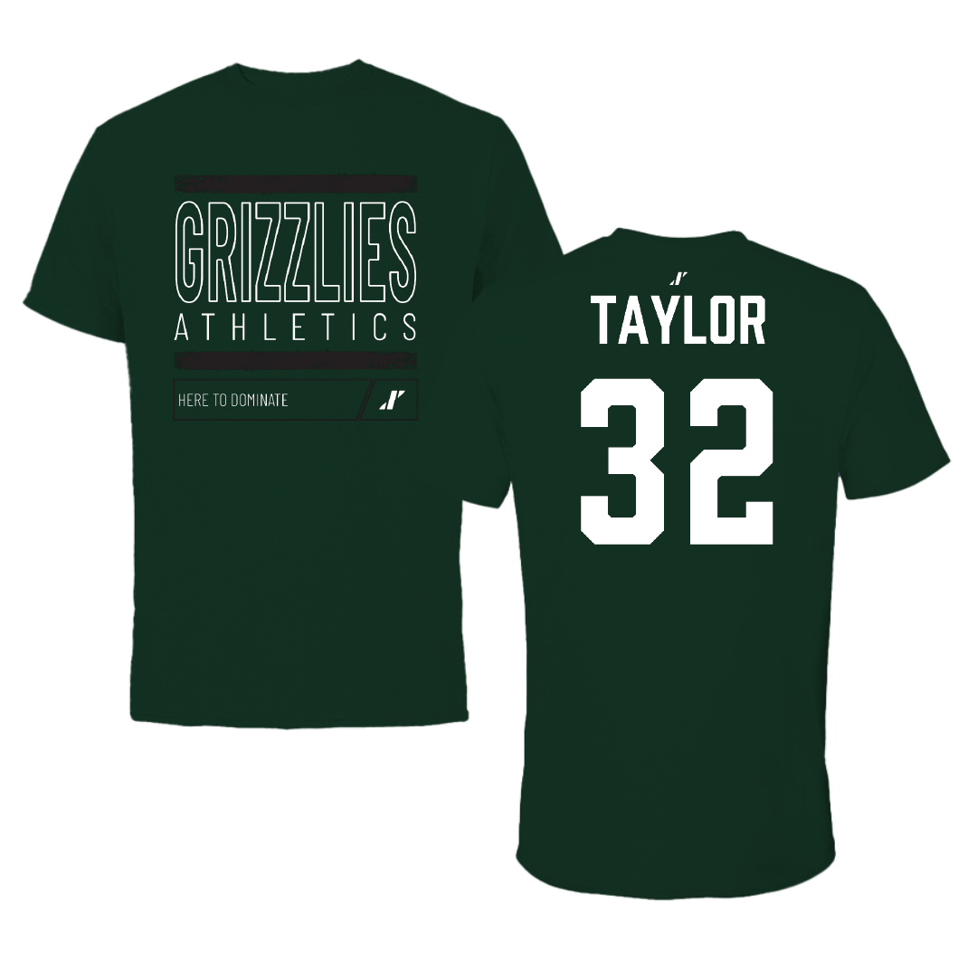 Adams State University Lacrosse (M) Forest Green Dominate Tee - #32 Cohen Taylor