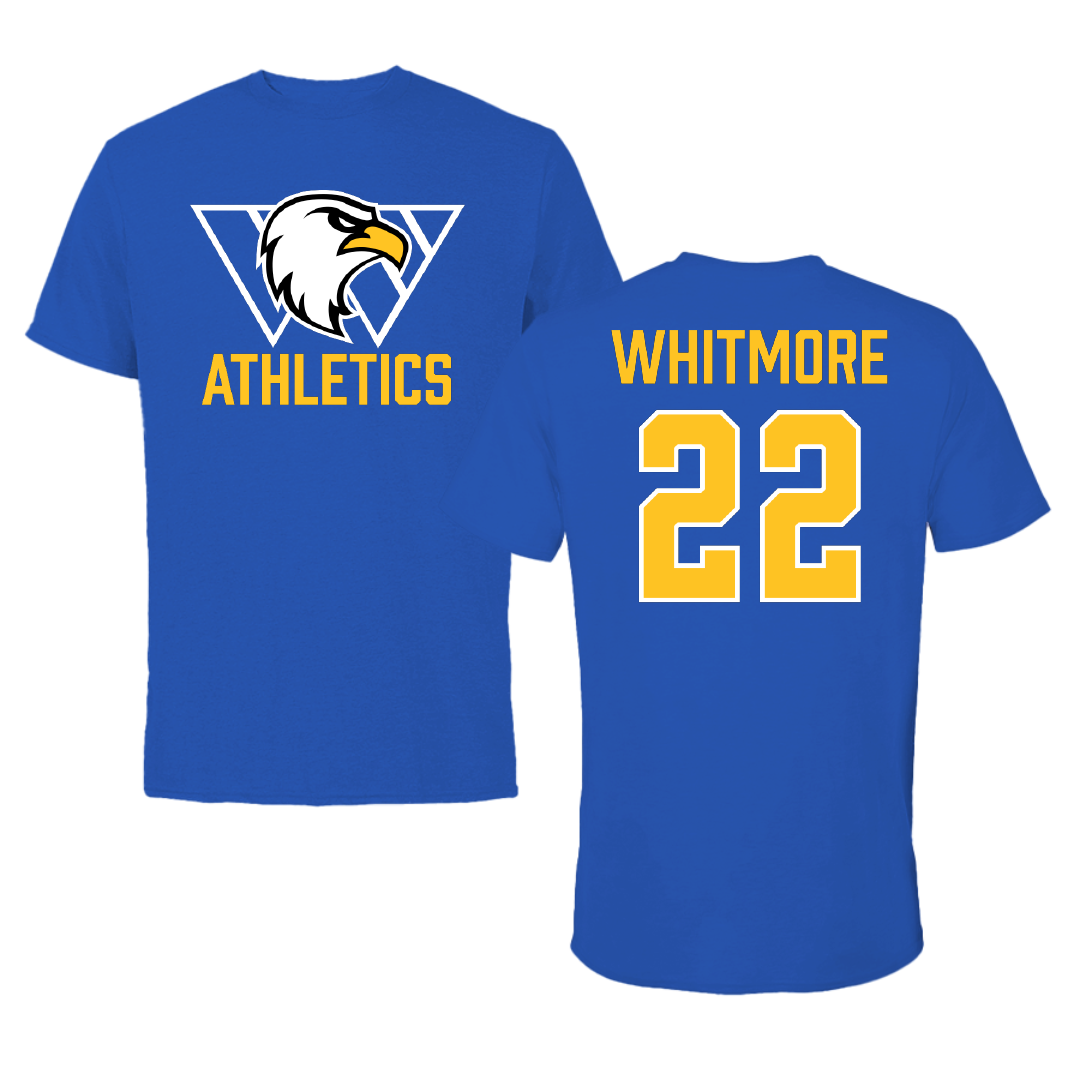 Williams Baptist University Basketball (M) Blue Performance Tee - #22 Zion Whitmore