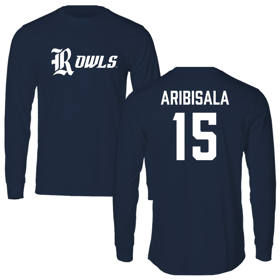 Rice University Football Navy Long Sleeve - #15 Matthew Aribisala