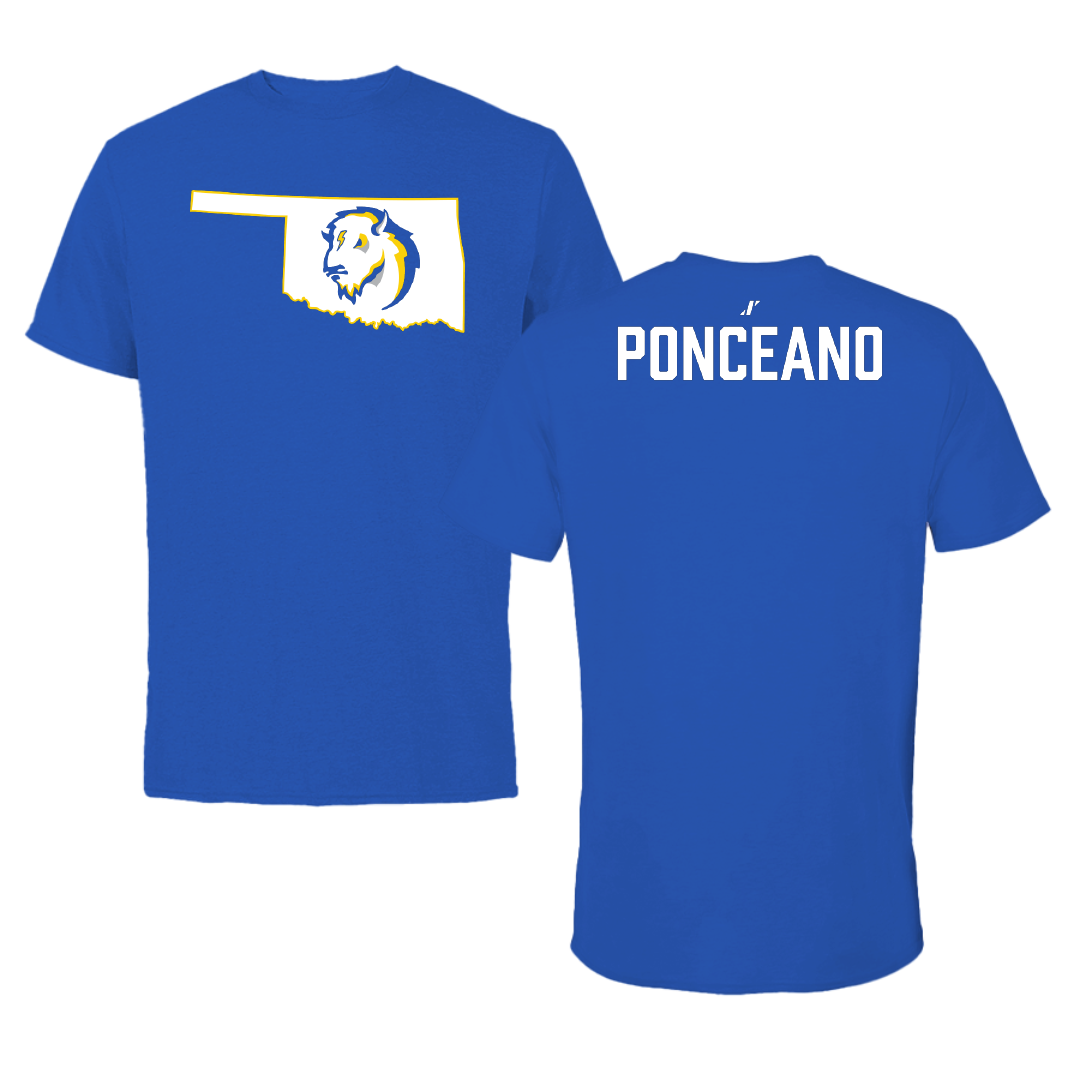 Southeastern Oklahoma State University TF and XC Blue State Tee - Marcy Ponceano