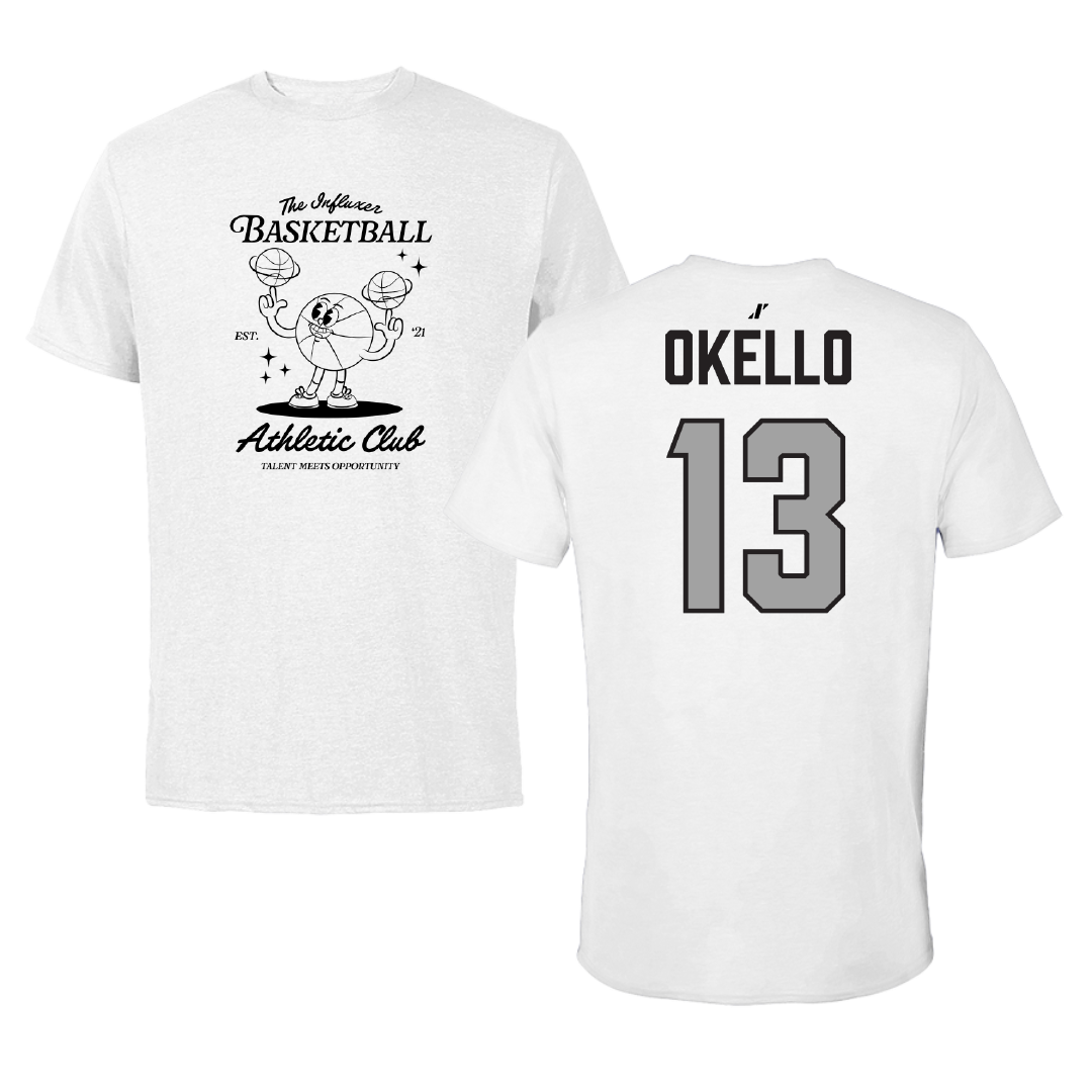 Basketball (M) White Influxer Athletic Club Tee - #13 Mike Okello