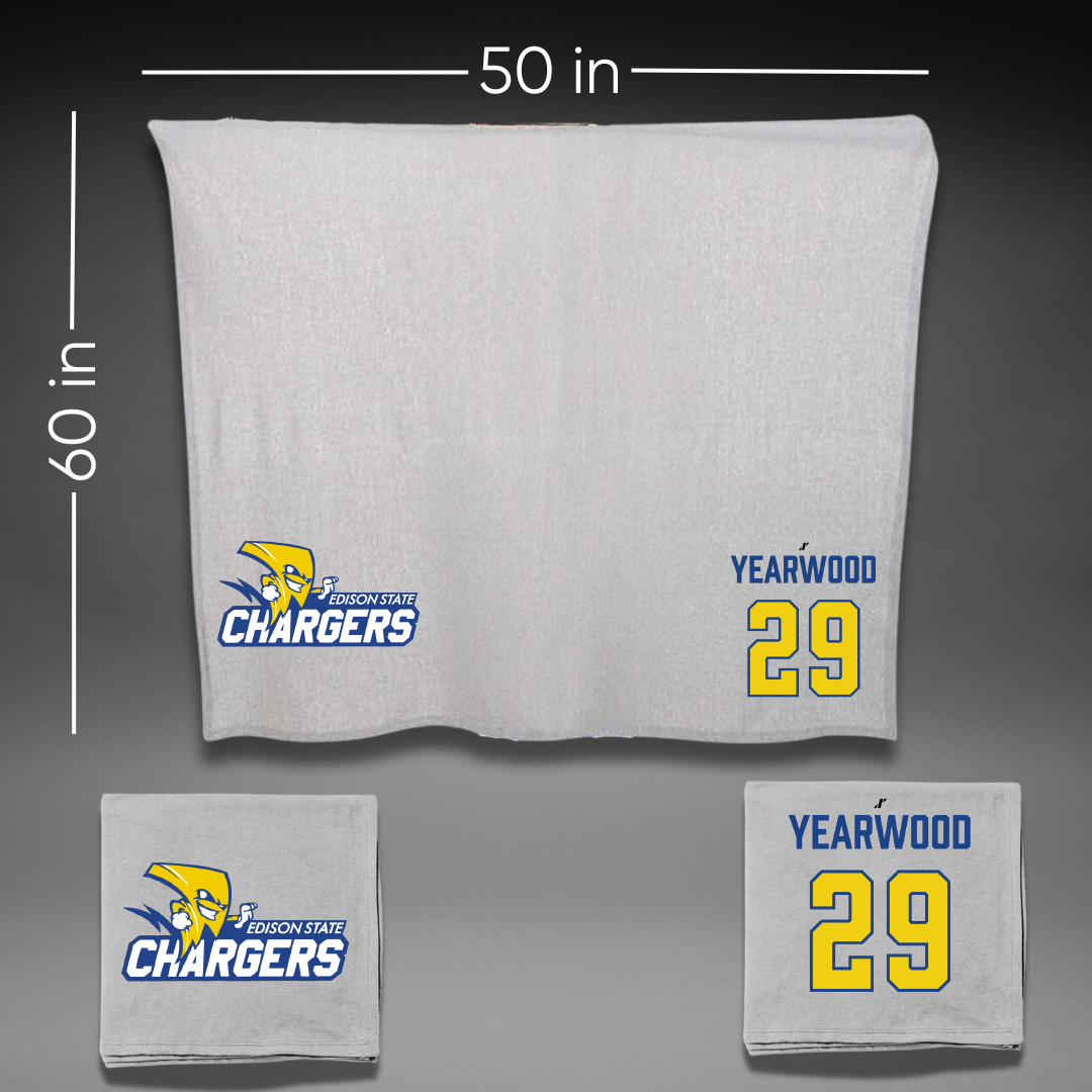 Edison State Community College Baseball Gray Blanket - #29 Caden Yearwood