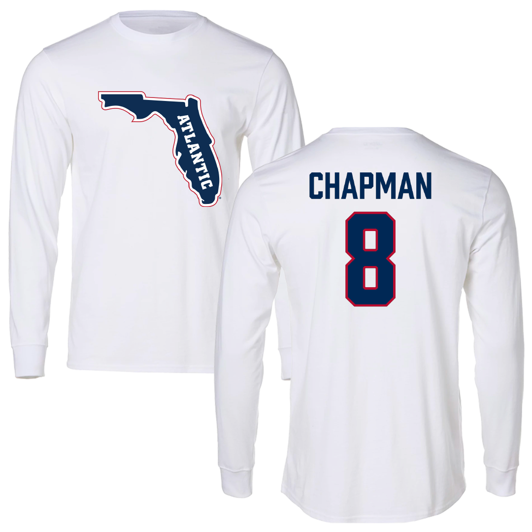 Florida Atlantic University Soccer White Long Sleeve - #8 Caleb Chapman
