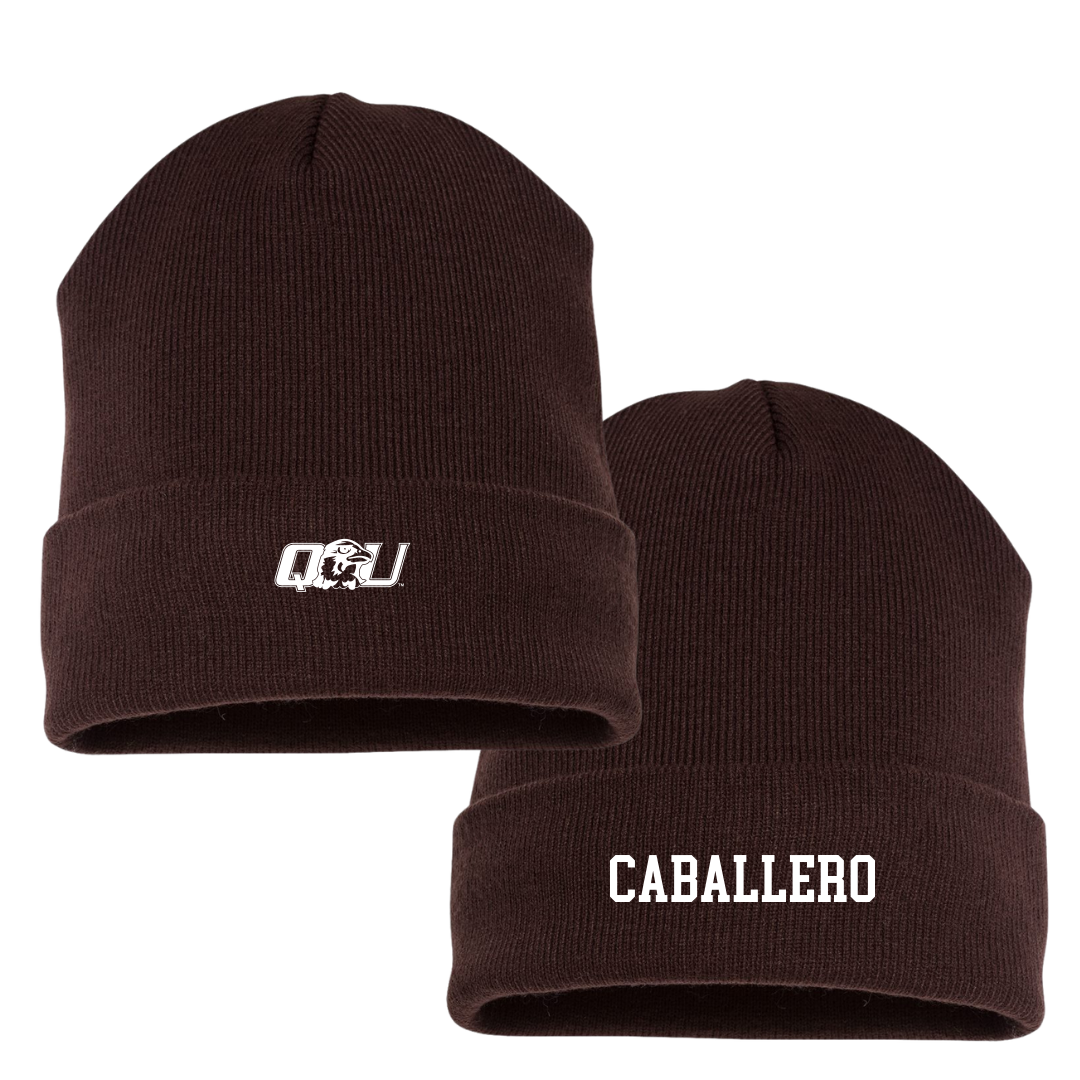 Quincy University Swimming & Diving Brown Beanie - Ian Caballero
