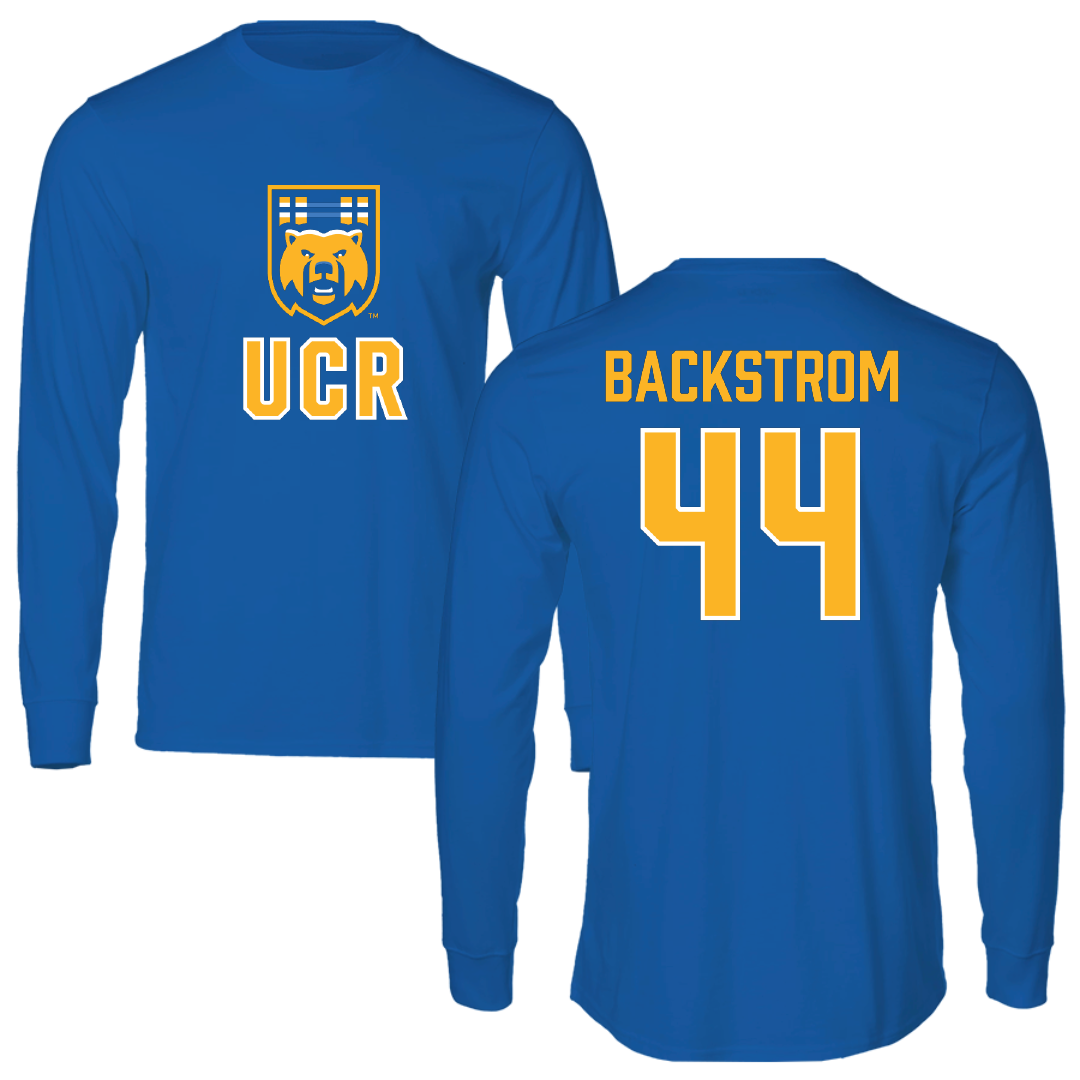 University of California-Riverside Baseball Blue Performance Long Sleeve - #44 Hunter Backstrom