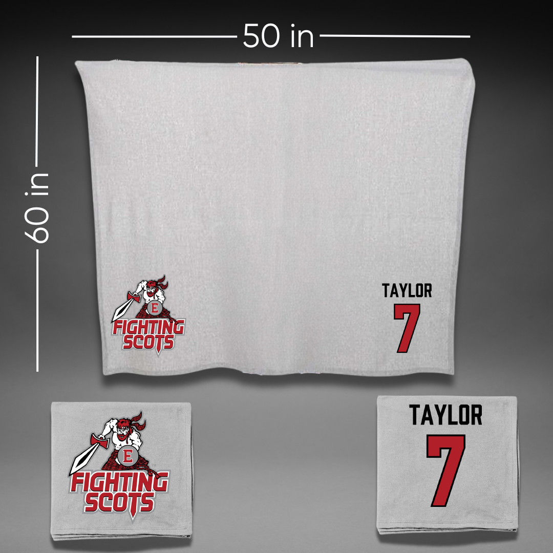PennWest Edinboro Football Gray Blanket - #7 JT Taylor