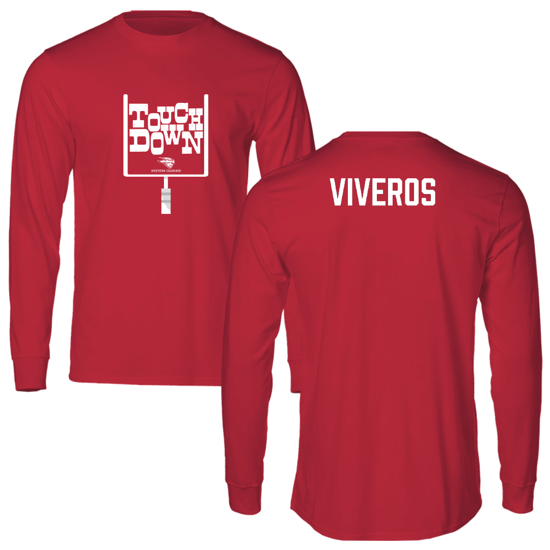 Western Colorado University Football Crimson Touchdown Long Sleeve - Daniel Viveros