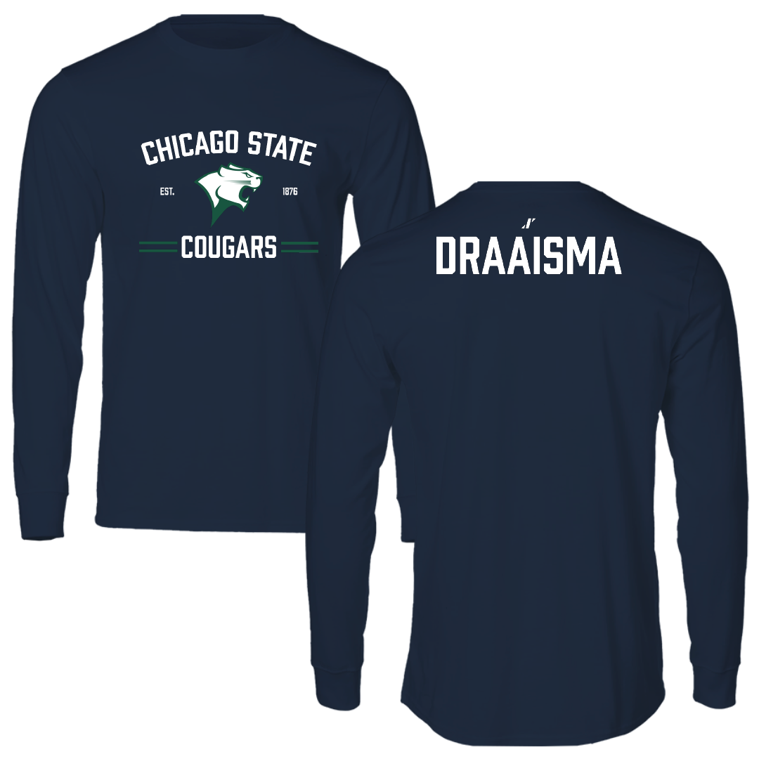 Chicago State University TF and XC Navy Long Sleeve - Jacob Draaisma