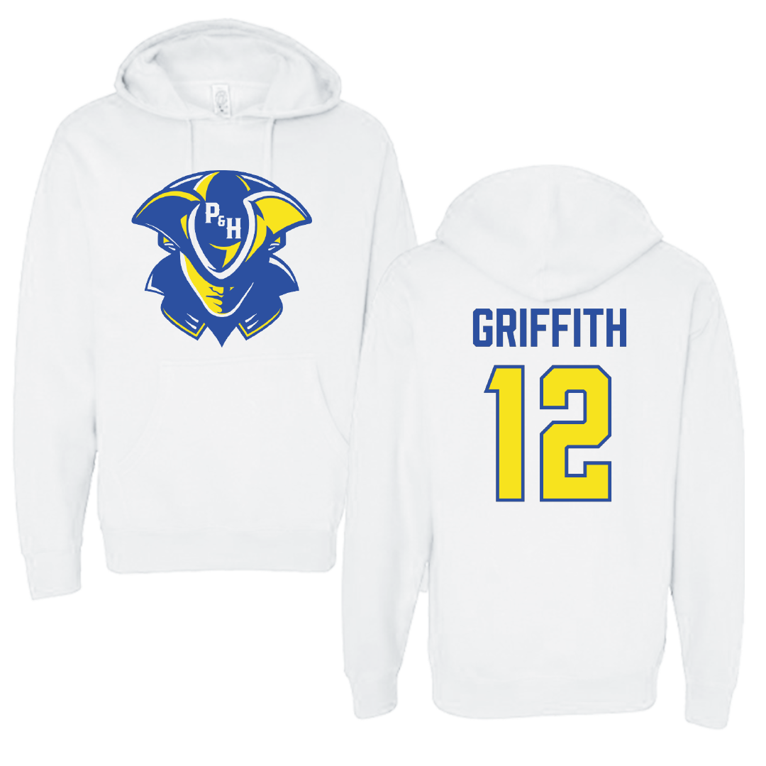 Patrick & Henry Community College Baseball White Hoodie - #12 Wyatt Griffith