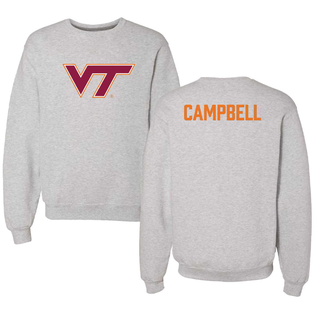Virginia Tech Wrestling Gray Crewneck - Dillon Campbell