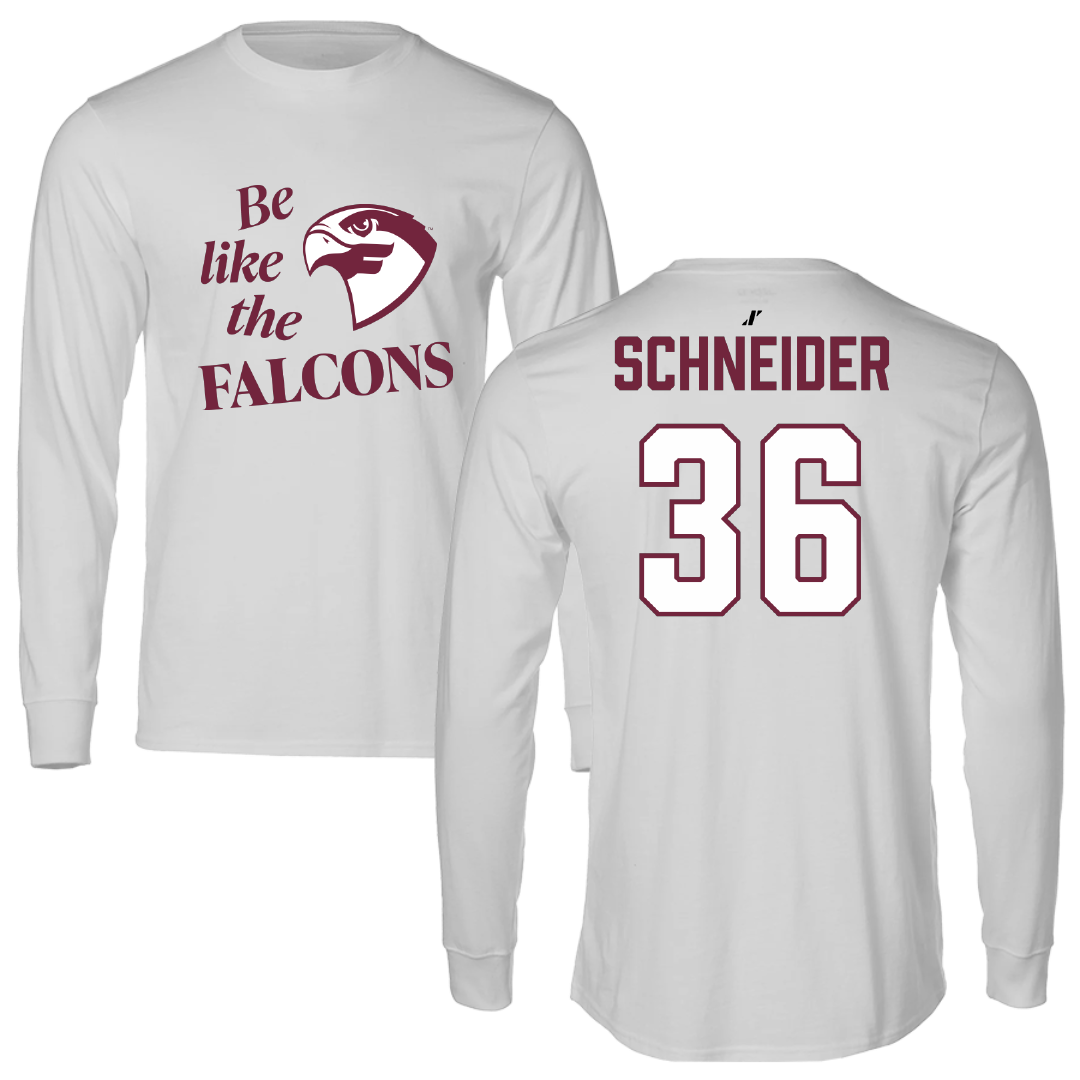 Fairmont State University Football Light Gray Be Like Us Performance Long Sleeve - #36 Jack Schneider