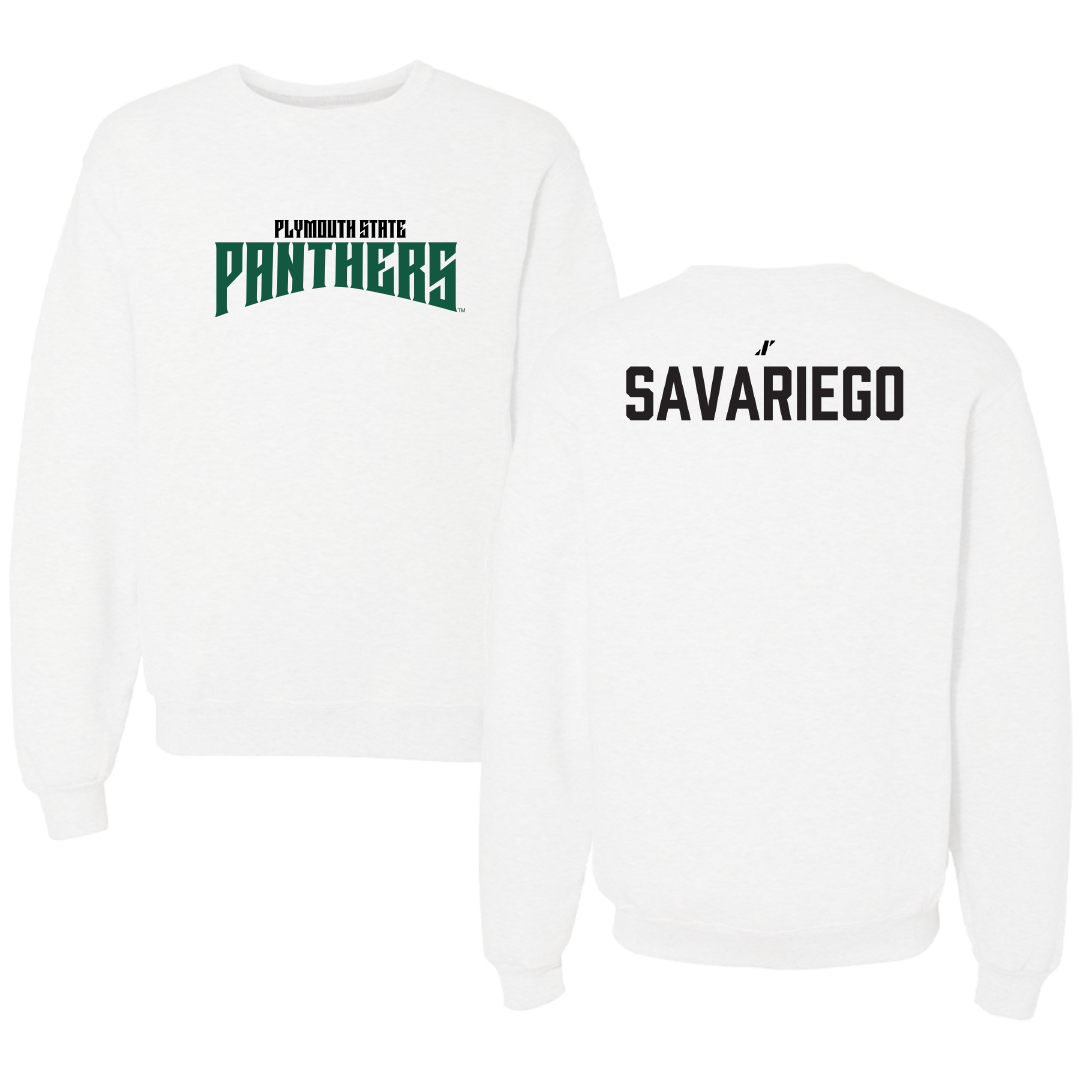 Plymouth State University Wrestling White Classic Crewneck - Nick Savariego
