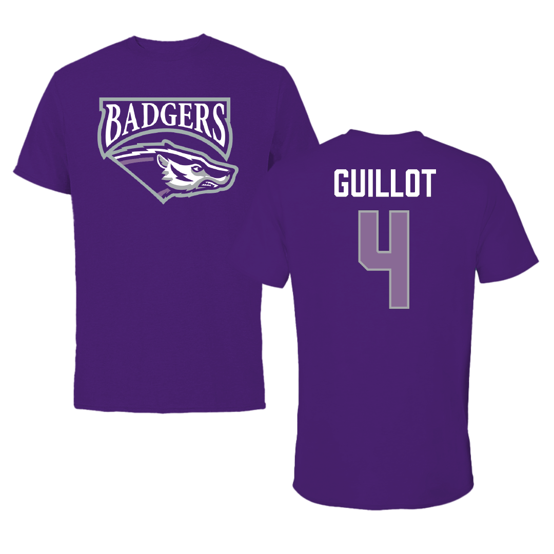 Spring Hill College Baseball Purple Performance Tee - #4 Walter Guillot