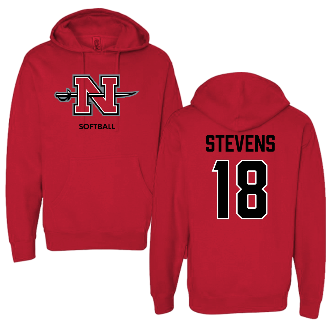 Nicholls State University Softball Red Hoodie - #18 Sydni Stevens