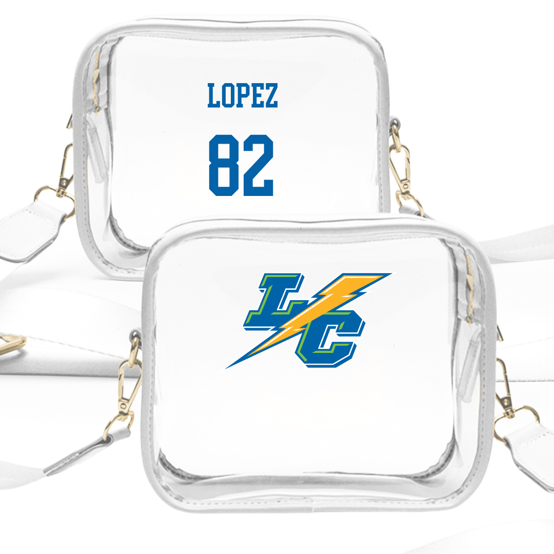 Lehman College Baseball White Clear Stadium Bag - #82 Jefferson Lopez