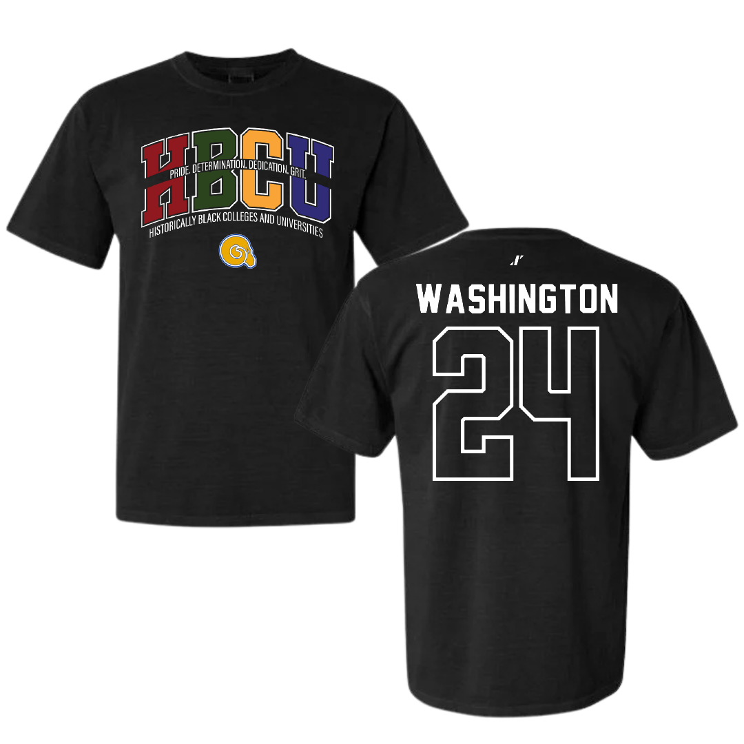 Albany State University Basketball Black HBCU Comfort Colors Tee - #24 Quantrese Washington