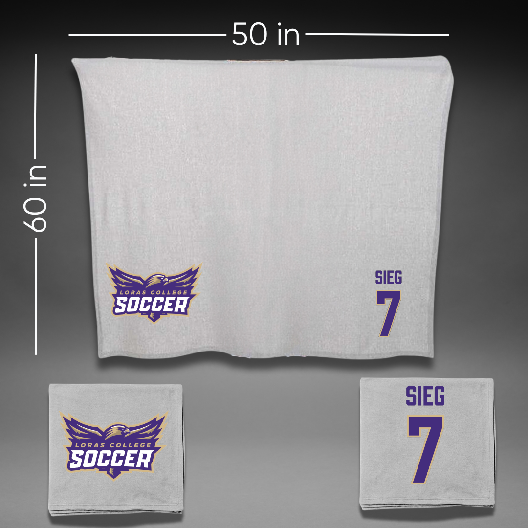 Loras College Soccer (M) Gray Blanket - #7 Charlie Sieg