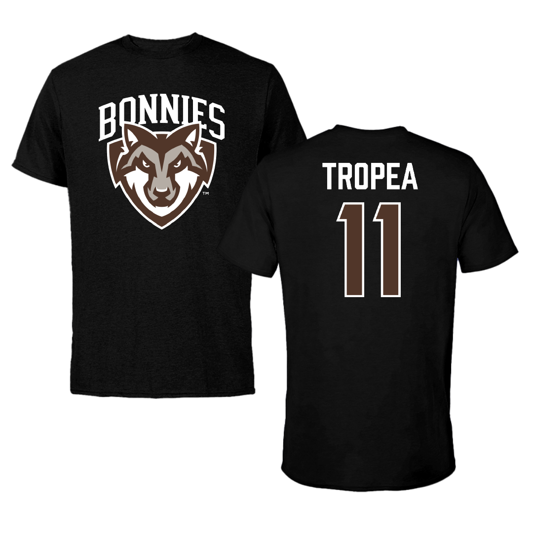 St. Bonaventure University Lacrosse Black Tee - #11 Miles Tropea