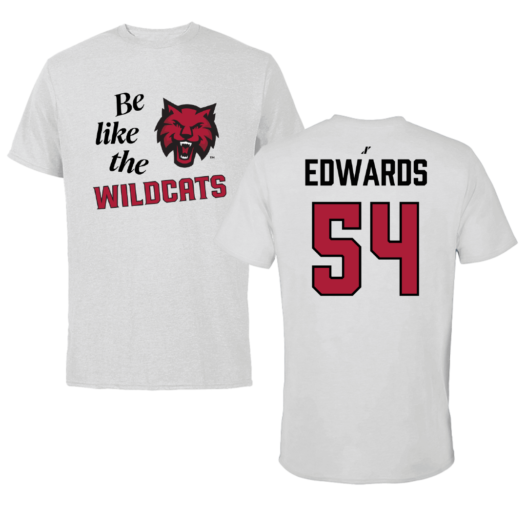 Central Washington University Football Light Gray Be Like Us Tee - #54 Slade Edwards