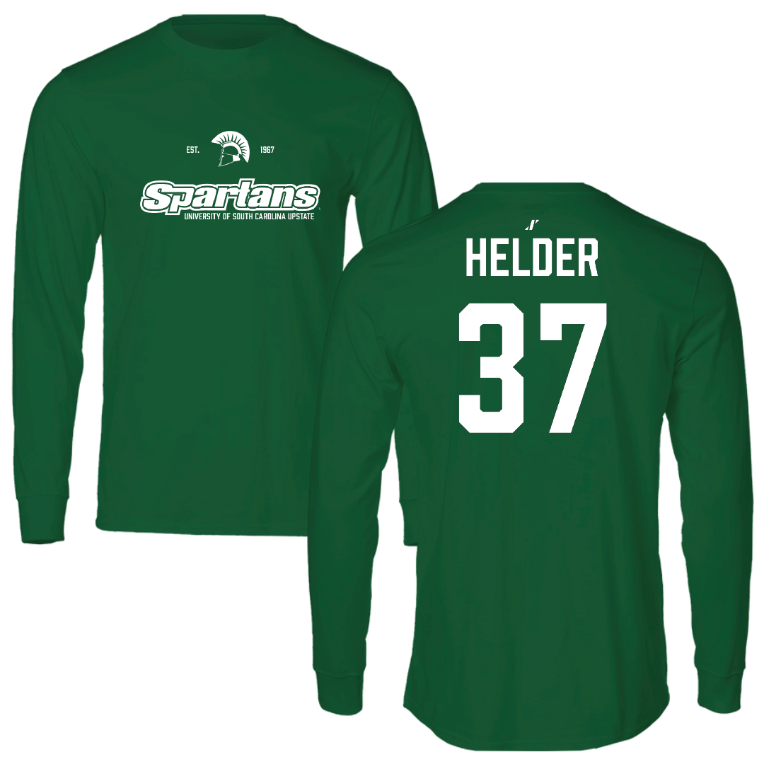 University of South Carolina-Upstate Baseball Green General Performance Long Sleeve - #37 Gabe Helder
