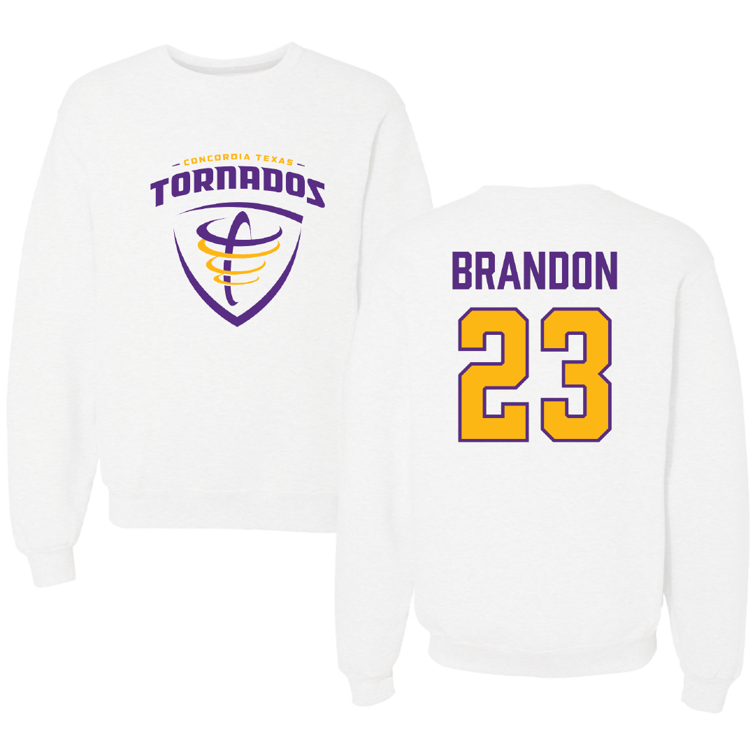 Concordia University (Texas) Basketball (M) White Crewneck - #23 Anariss Brandon