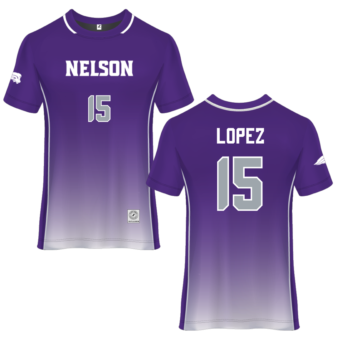 Nelson University Purple Soccer Jersey - #15 Jonahan Lopez