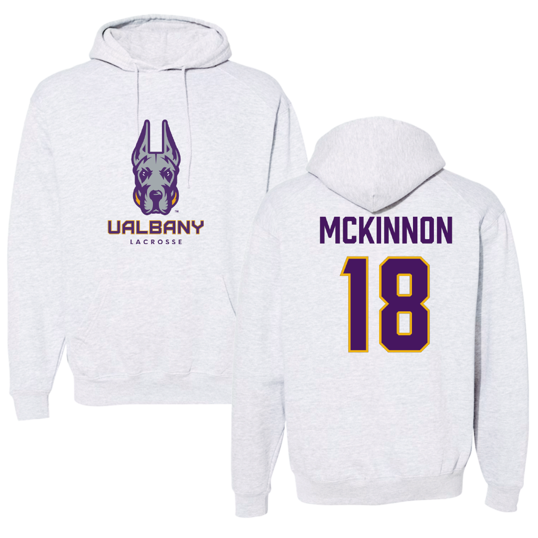 University at Albany Lacrosse Gray Hoodie - #18 Olivia McKinnon