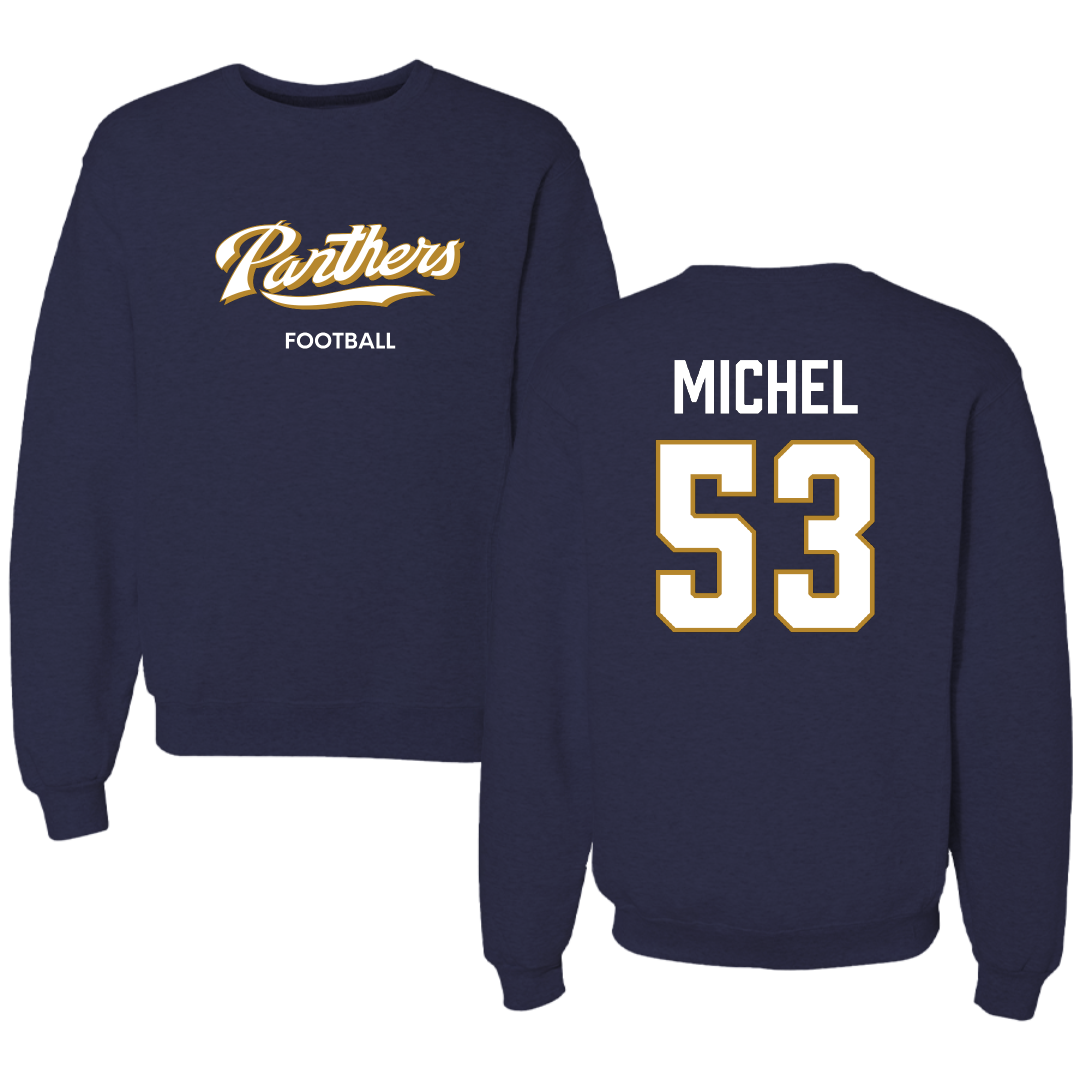 Florida International University Football Navy Panthers Crewneck - #53 Daniel Michel