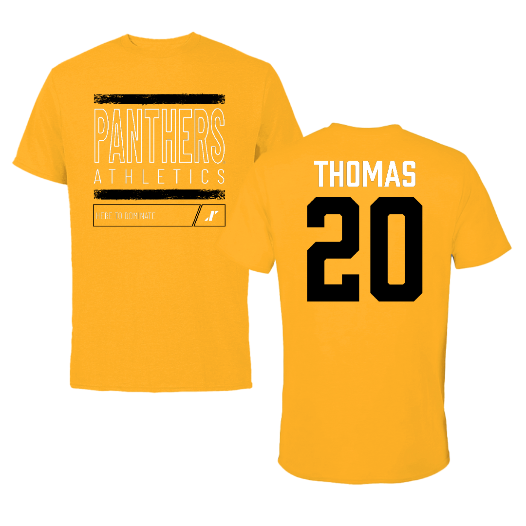University of Wisconsin-Milwaukee Basketball Gold Dominate Tee - #20 Maurice Thomas
