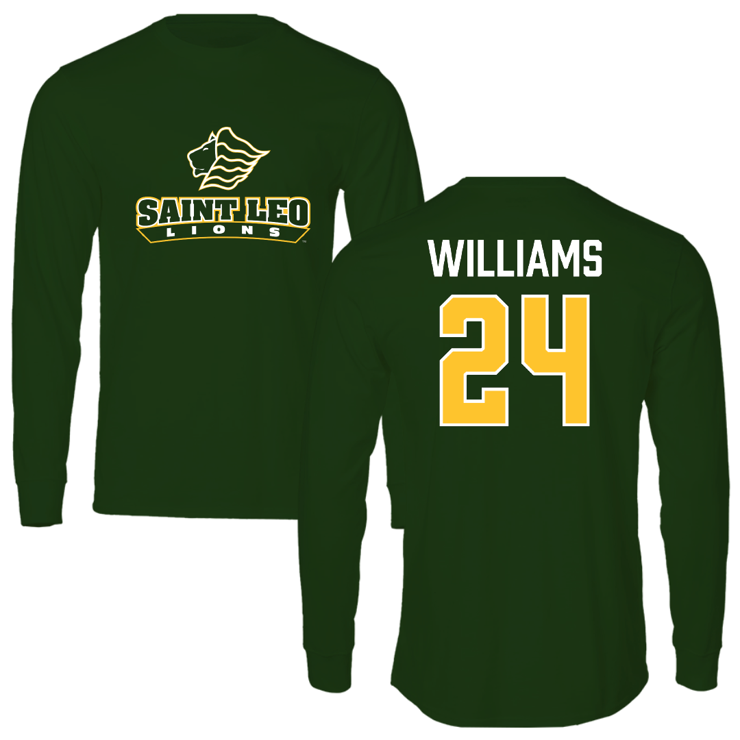 Saint Leo University Basketball (M) Forest Green University Long Sleeve - #24 Camren Williams