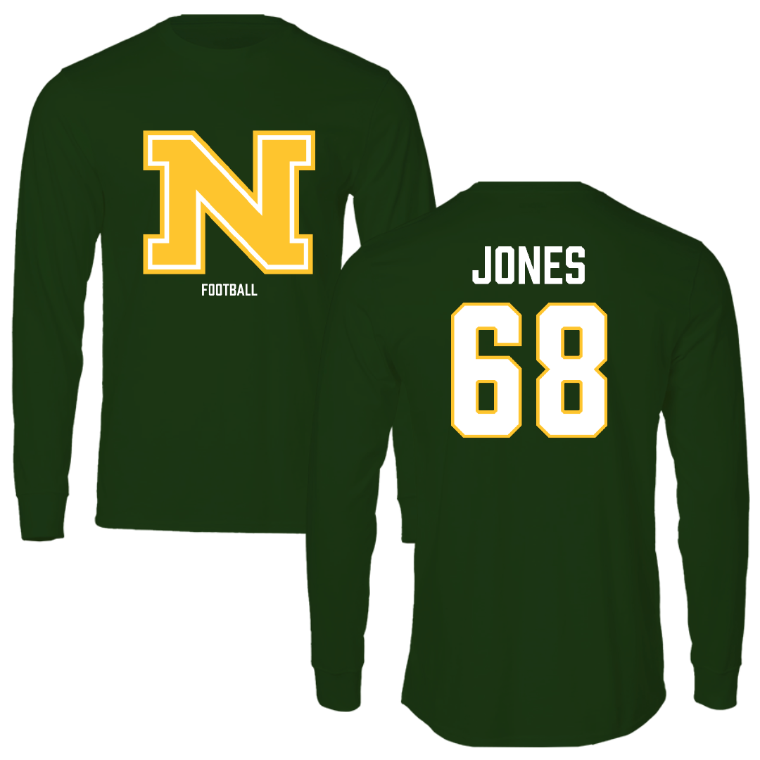 Northern Michigan University Football Forest Green Long Sleeve - #68 Tommy Jones