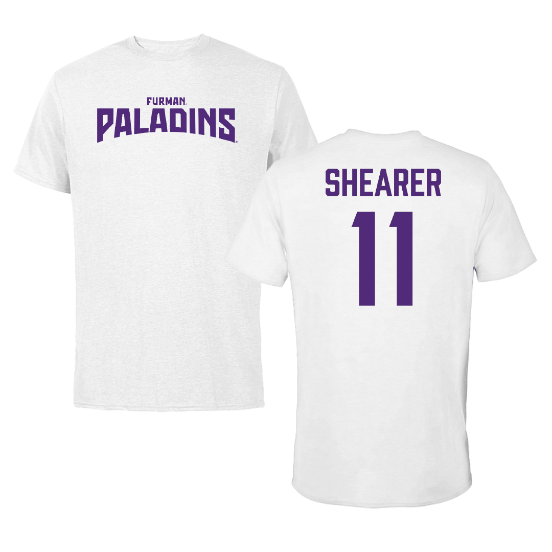 Furman University Lacrosse (W) White Classic Performance Tee - #11 Abby Shearer