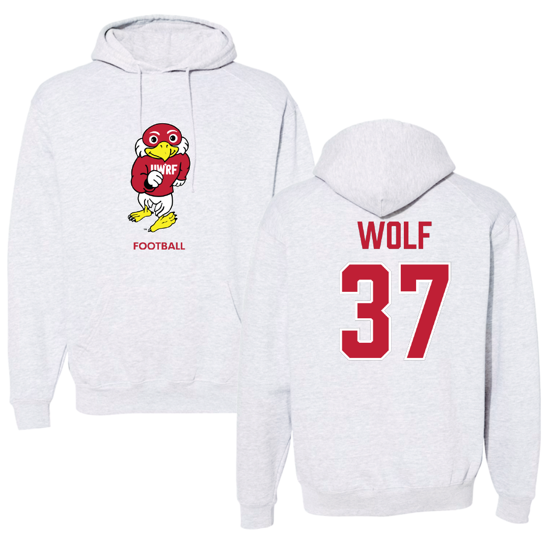 University of Wisconsin-River Falls Football Light Gray Hoodie - #37 Brayden Wolf