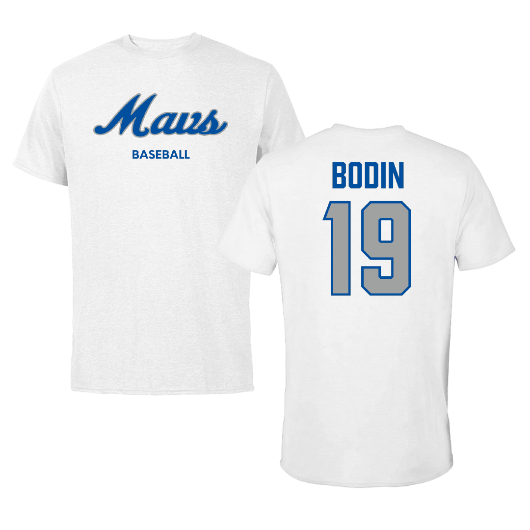 Mercy University Baseball White Performance Tee - #19 Joey Bodin