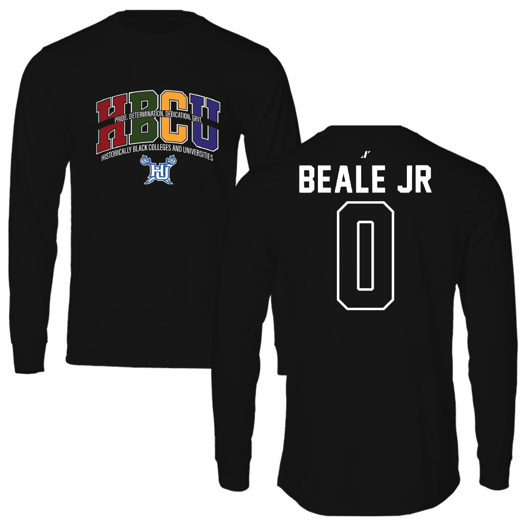 Hampton University Basketball Black HBCU Long Sleeve - #0 George Beale Jr