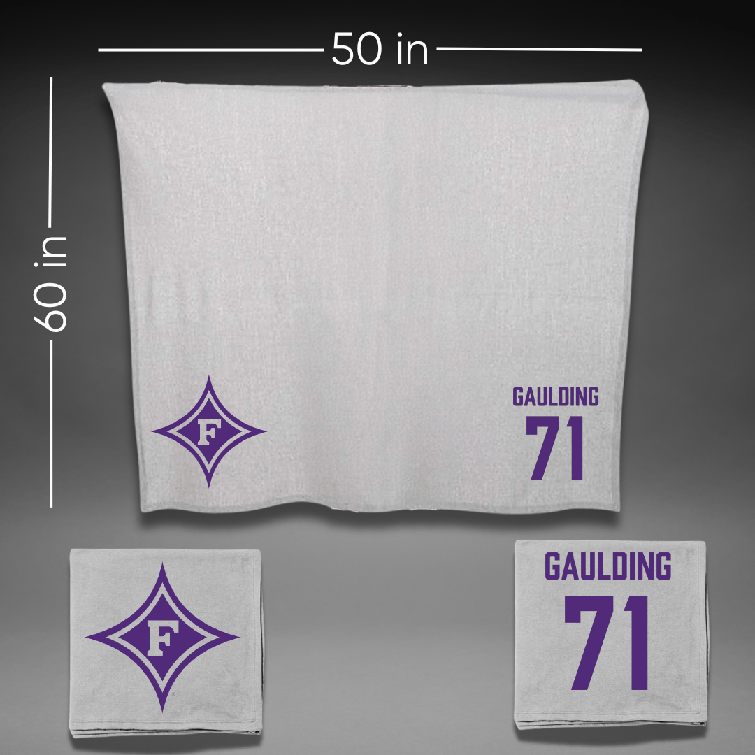 Furman University Football Gray Blanket - #71 Edwin Gaulding