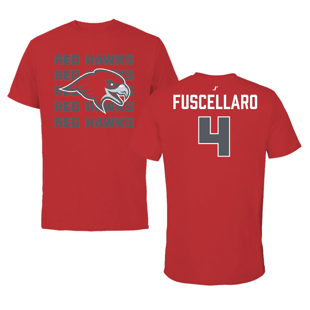Montclair State University Baseball Red General Performance Tee - #4 Angelo Fuscellaro