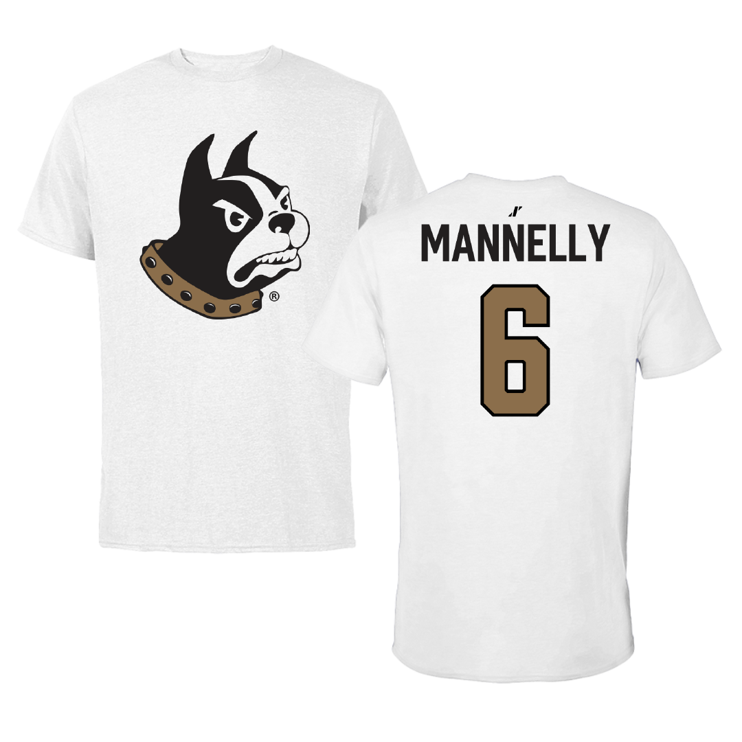 Wofford College Baseball White Tee - #6 Andrew Mannelly