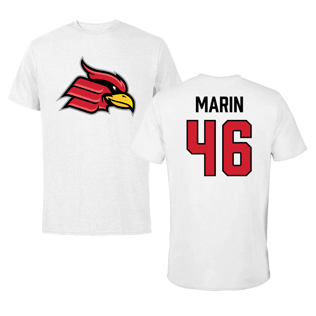 Wheeling University Lacrosse (M) White Tee - #46 Hajiyianni Marin