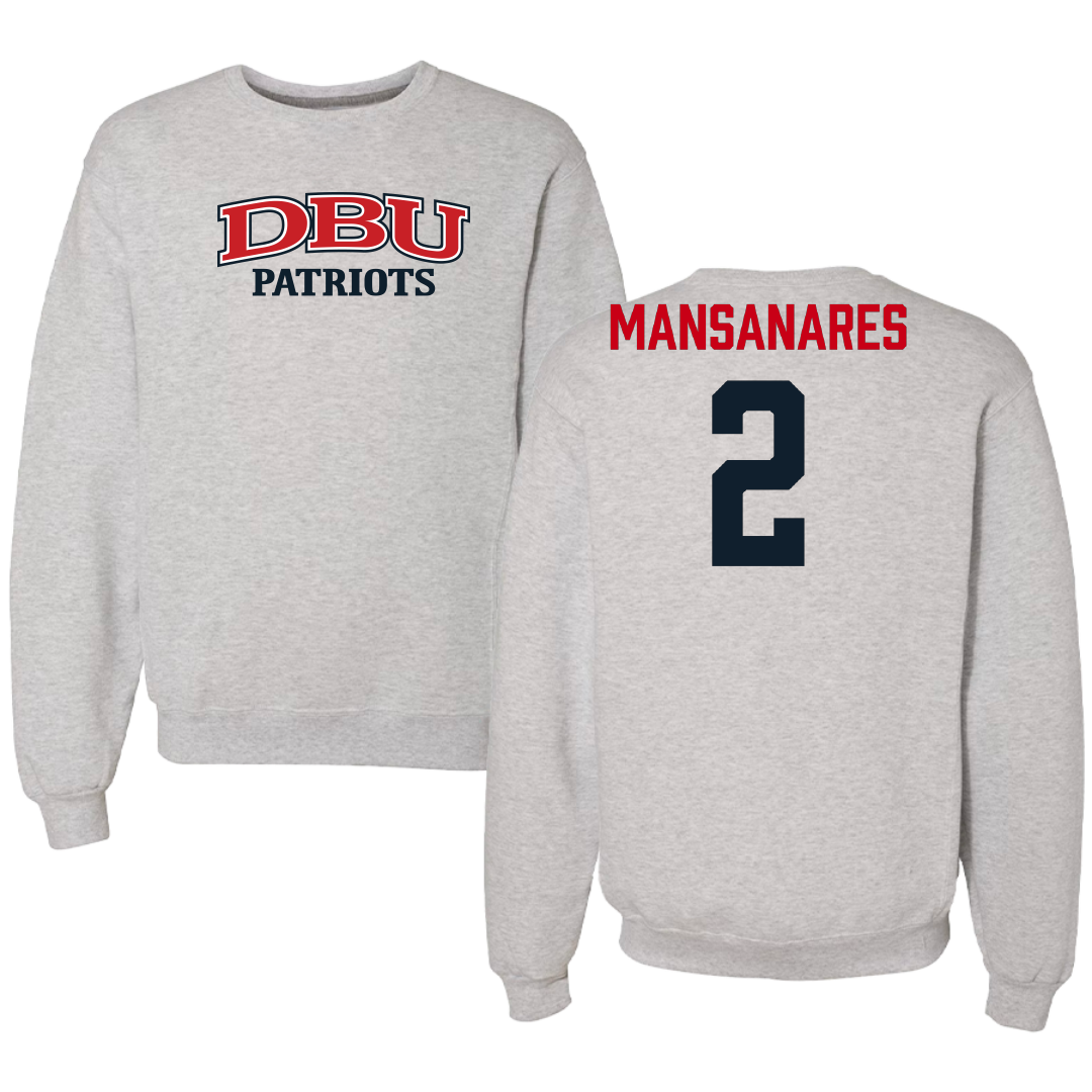 Dallas Baptist University Lacrosse (M) Gray Crewneck - #2 Benjamin Mansanares